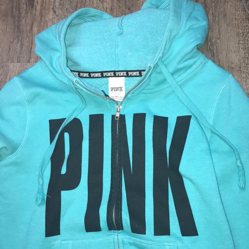 Blue vs pink zip up jacket